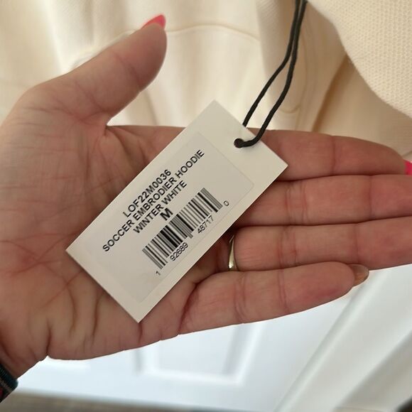 Lotto NYC Men’s Tonal Winter White Soccer Embroidered Hoodie Size M NWT - Picture 4 of 5